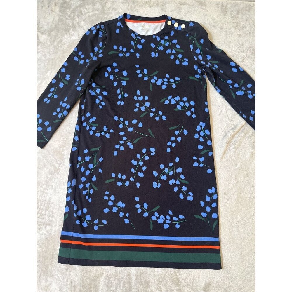 Women’s Kate Spade Floral Sea Breeze Tee Dress Black Blue Size Small